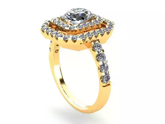 Emerald Wedding Ring 414 3D print model