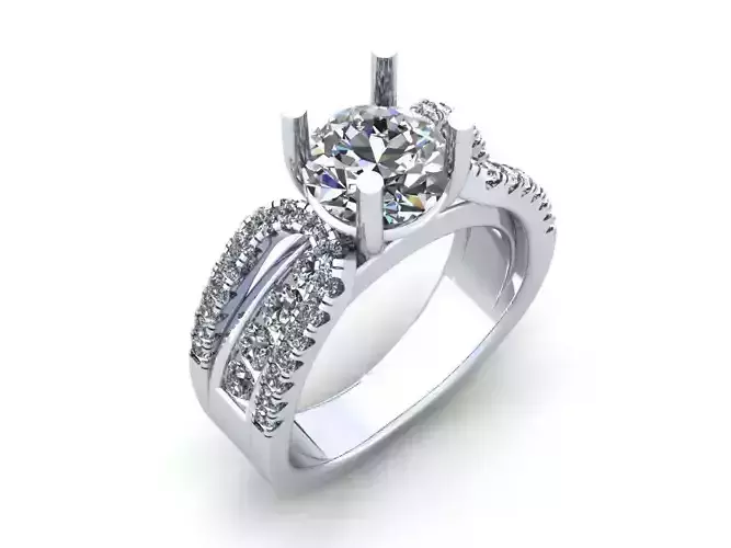 Pav Set Wedding Ring 412 3D print model