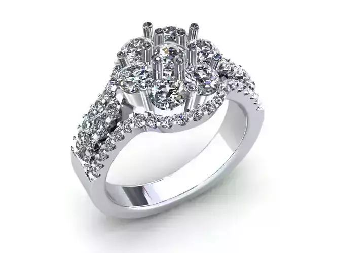 Three Row Vintage Wedding Ring 410