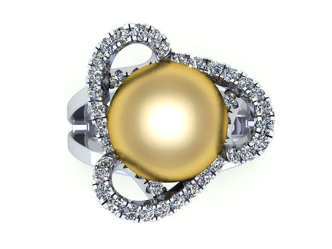 Pear Diamond Ring 409 3D print model