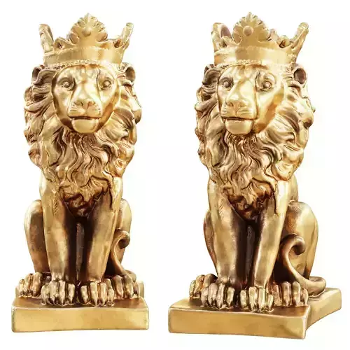 Lion with a crown on his head