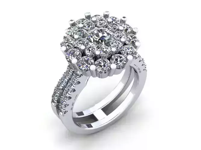 Round Loose Stone Wedding Ring406