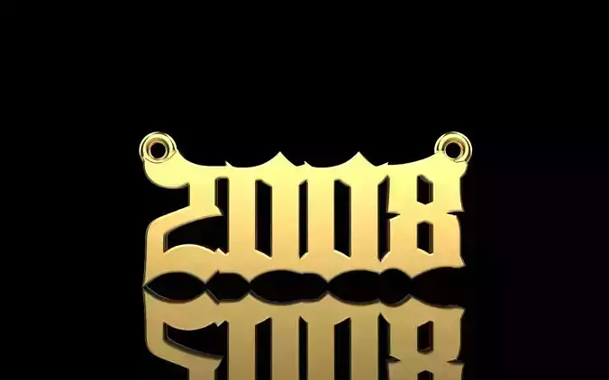 nameplate 2008 necklace model 1069 3D print model