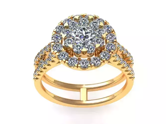 Two Row Pav Set Wedding Ring 442