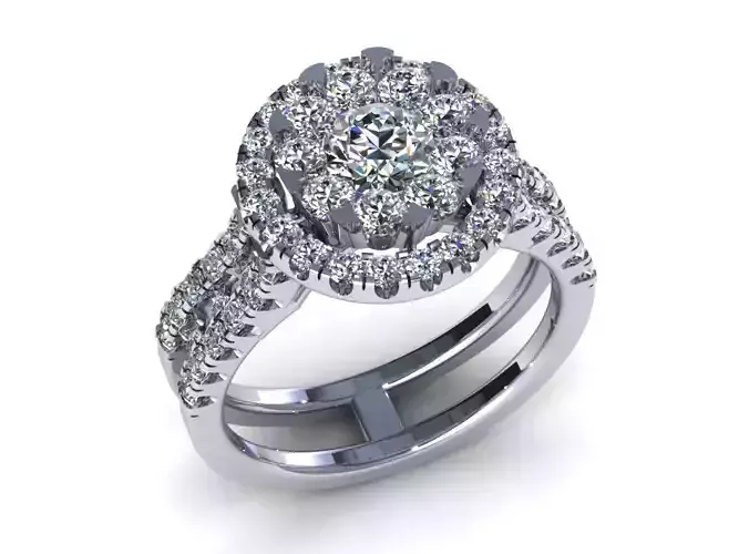 Two Row Pav Wedding Ring 441