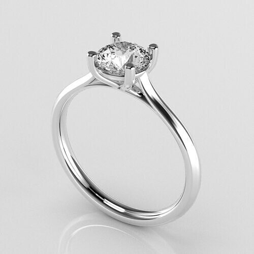 Classic Shoulder Solitaire Ring - Round 5-8 mm - 75 carat points 3D print model