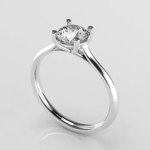 Classic Shoulder Solitaire Ring - Round 5-8 mm - 75 carat points
