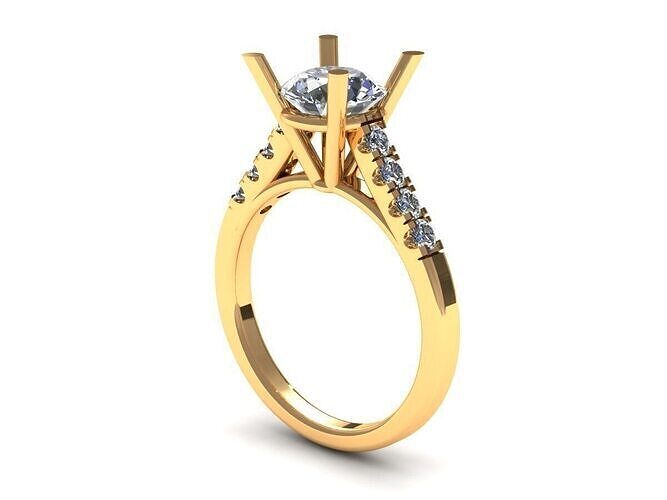 On Stone Pav Set Diamond Ring 3D print model