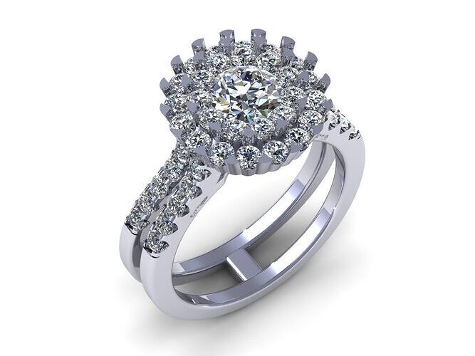 Round Diamond Ring 3D print model