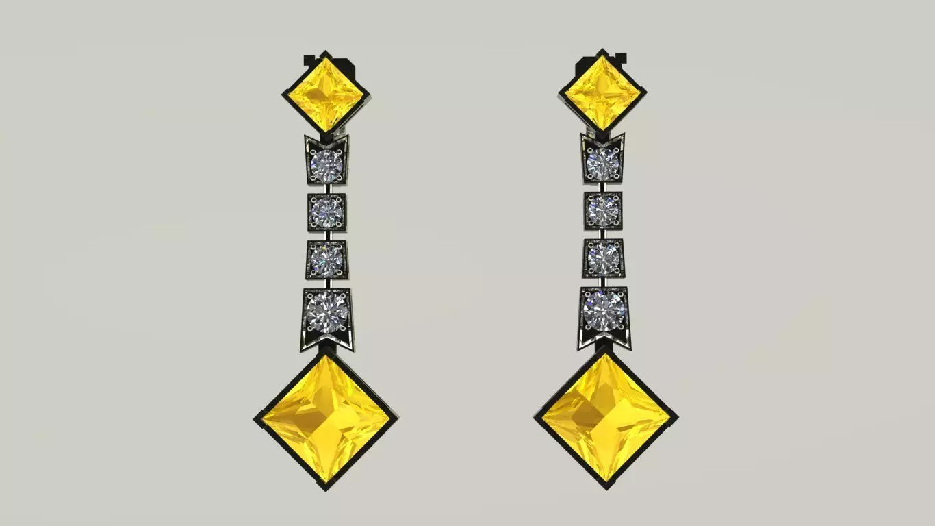 Earrings citrin 3D print model