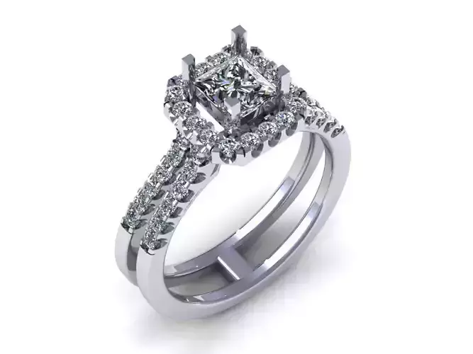 Emerald Diamond Ring 440 3D print model