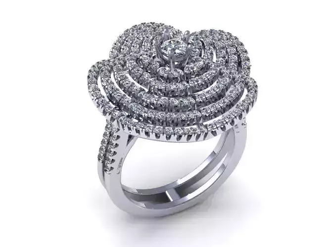 Rose Flower Diamond Ring 438
