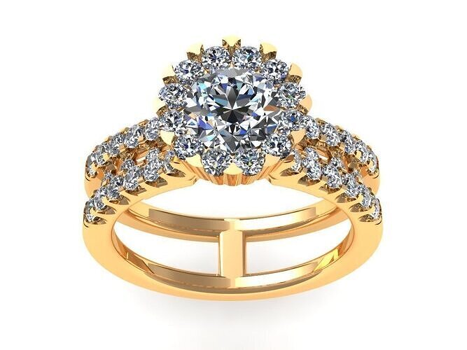 Two Row Wedding Ring 436 3D print model
