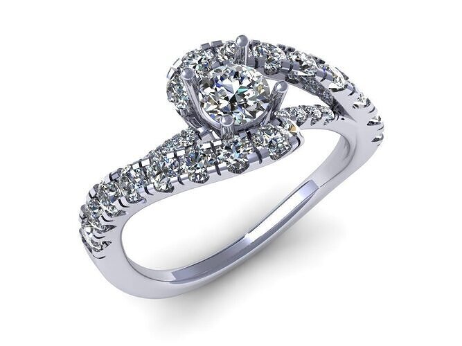 Pav Twist Love Wedding Ring 430 3D print model