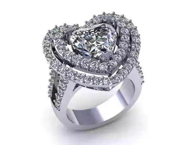 Love Heart Diamond Wedding Ring 586