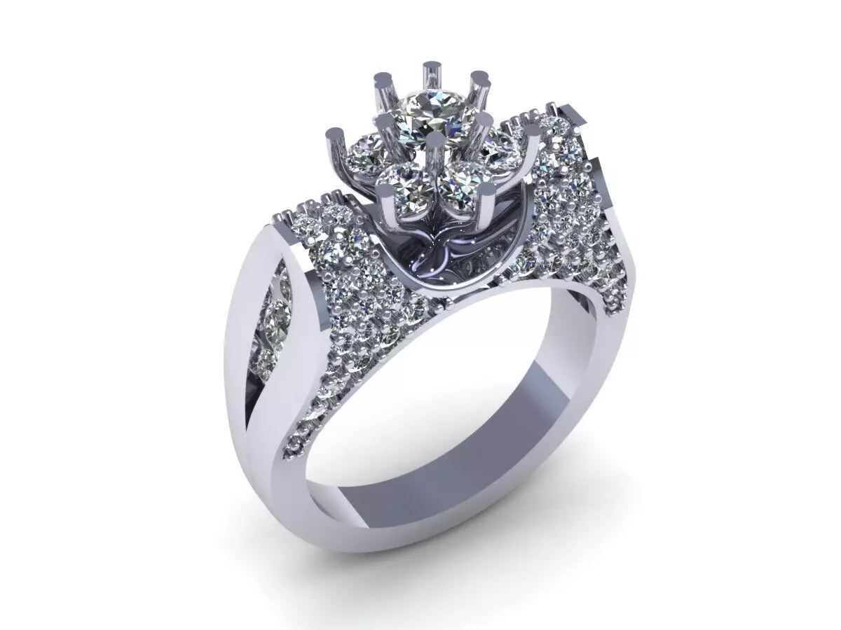 True Love Diamond Wedding Ring 612 3D print model