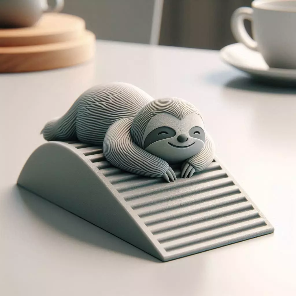 Lazy Sloth Doorstop Grooved Back Design 3D print model