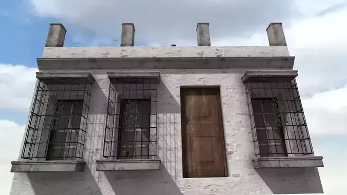 Old High-Quality 3D Colonial House