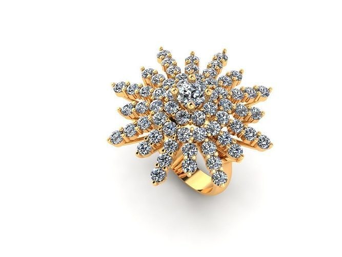 Star Woman Wedding Ring AI00098R 3D print model