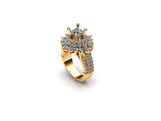 Three Row Wedding Ring AI000105R 3D print model