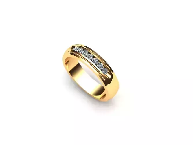 One Row Diamond Wedding Ring AI000119R