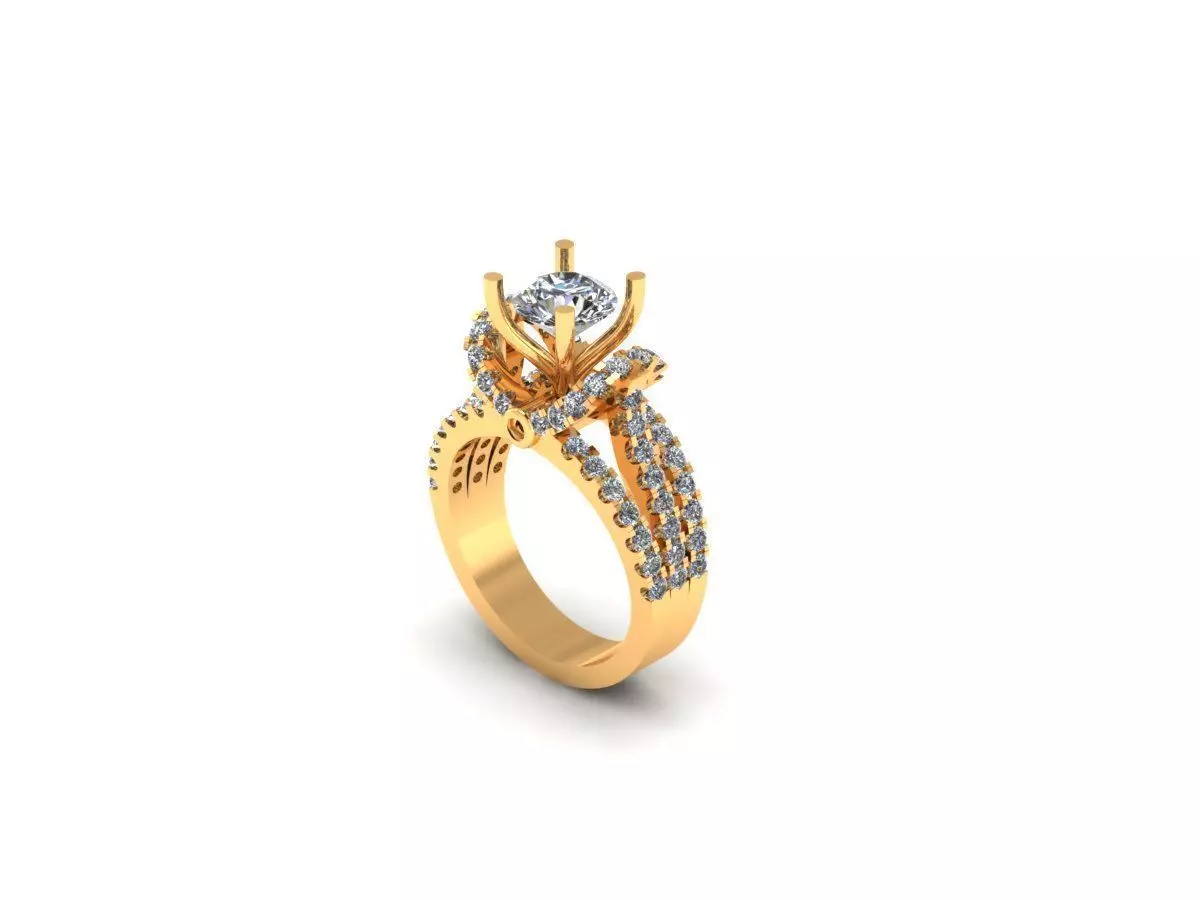 Strong Love Engagement Ring AI000115R 3D print model