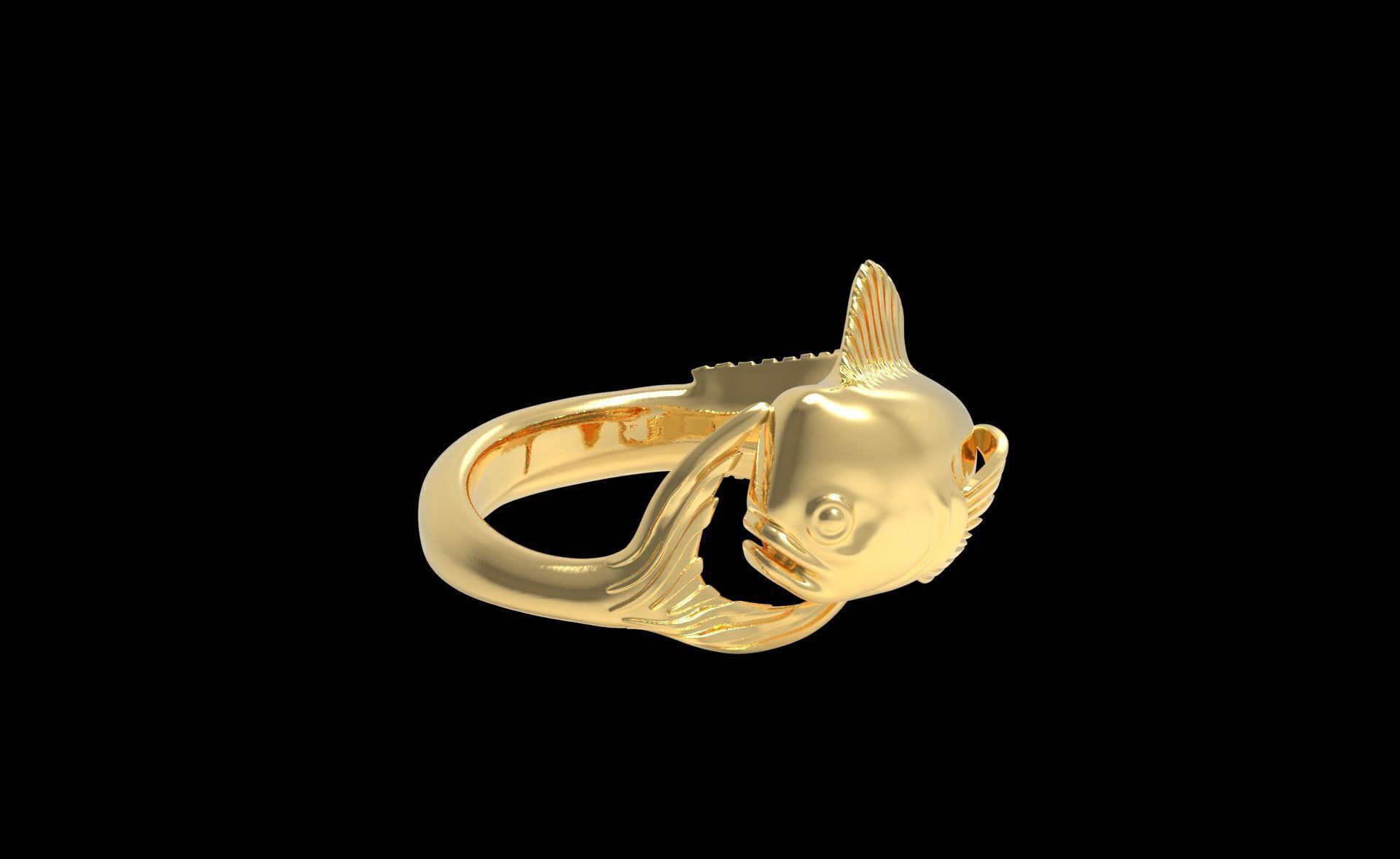 MAHI MAHI DORADO DOLPHIN FISH RING ALL VERSIONS 3D print model_14