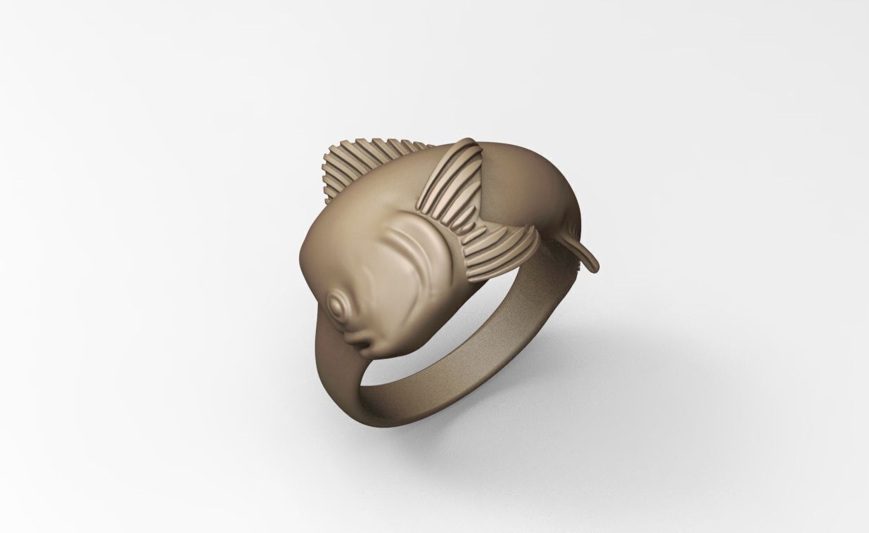 MAHI MAHI DORADO DOLPHIN FISH RING ALL VERSIONS 3D print model_3