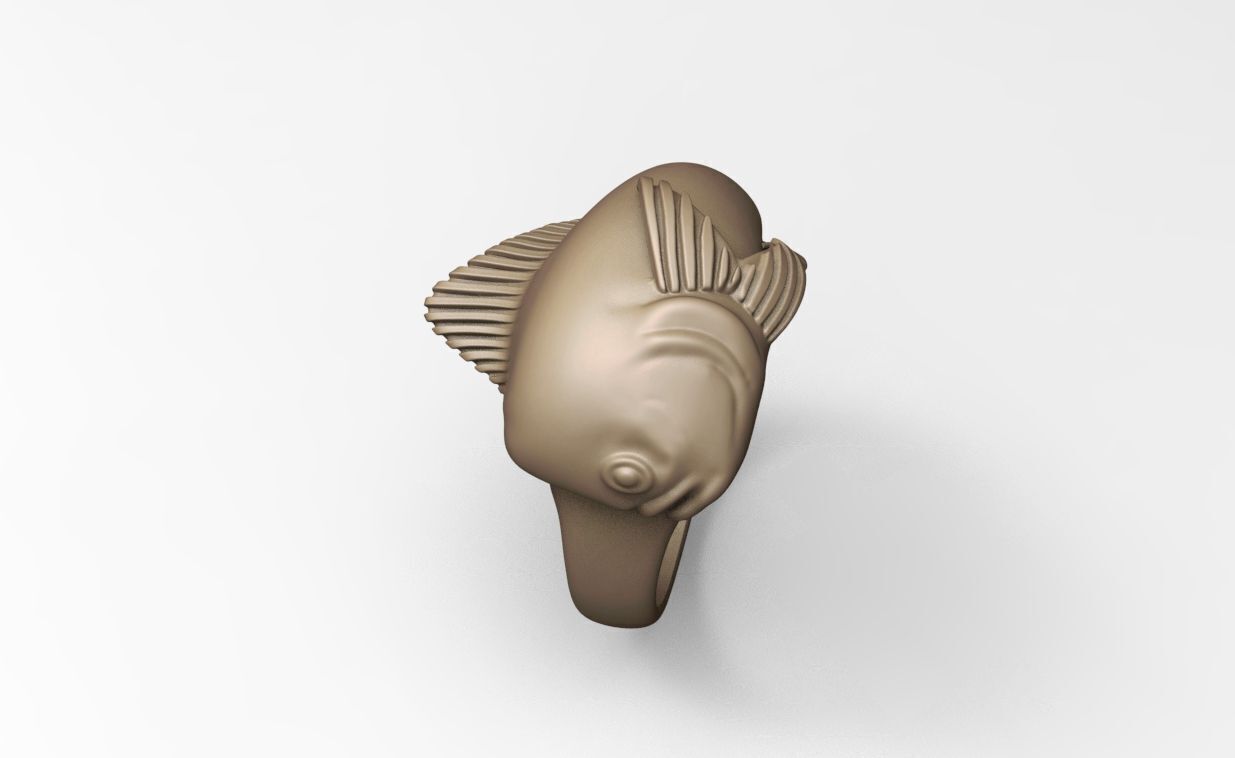 MAHI MAHI DORADO DOLPHIN FISH RING ALL VERSIONS 3D print model_7