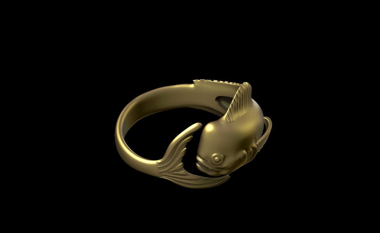 MAHI MAHI DORADO DOLPHIN FISH RING ALL VERSIONS 3D print model_2