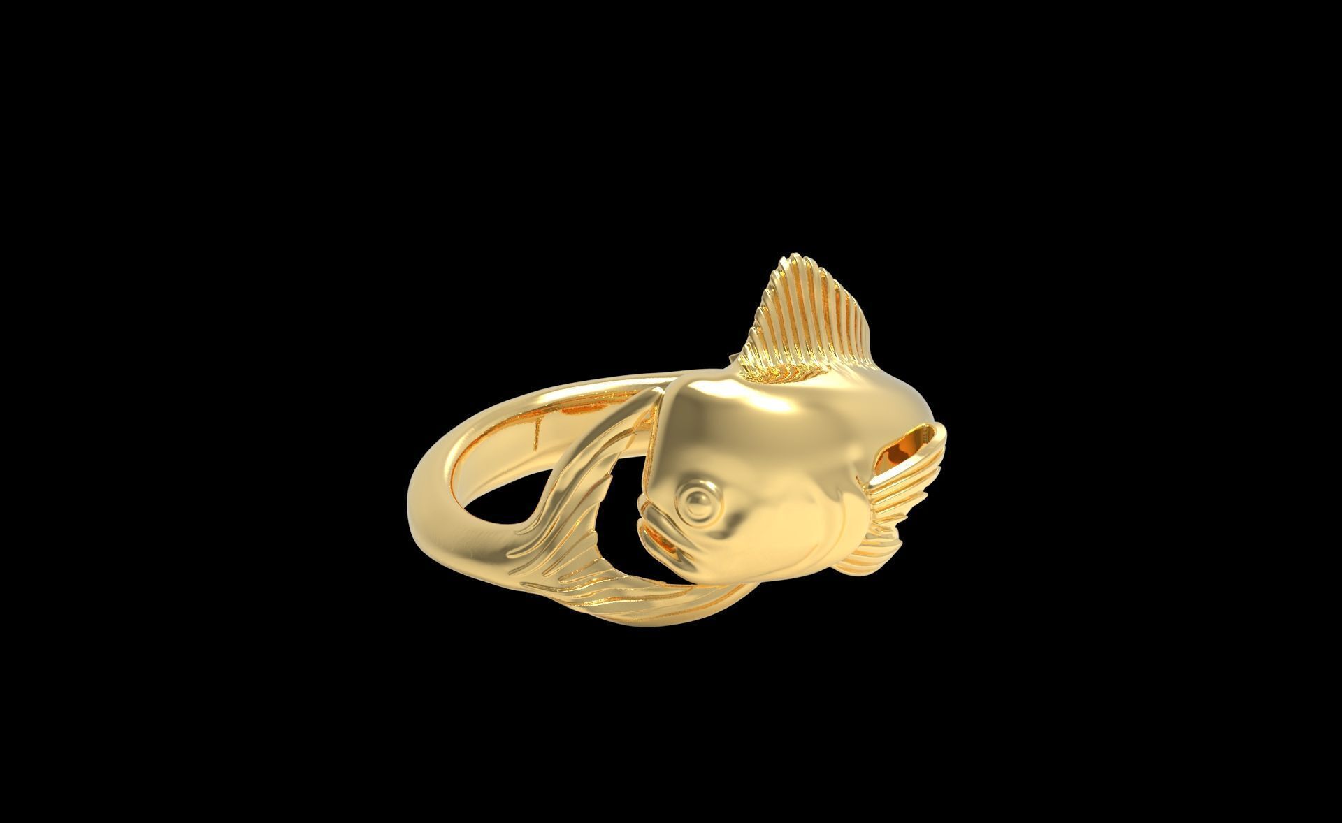 MAHI MAHI DORADO DOLPHIN FISH RING ALL VERSIONS 3D print model_16