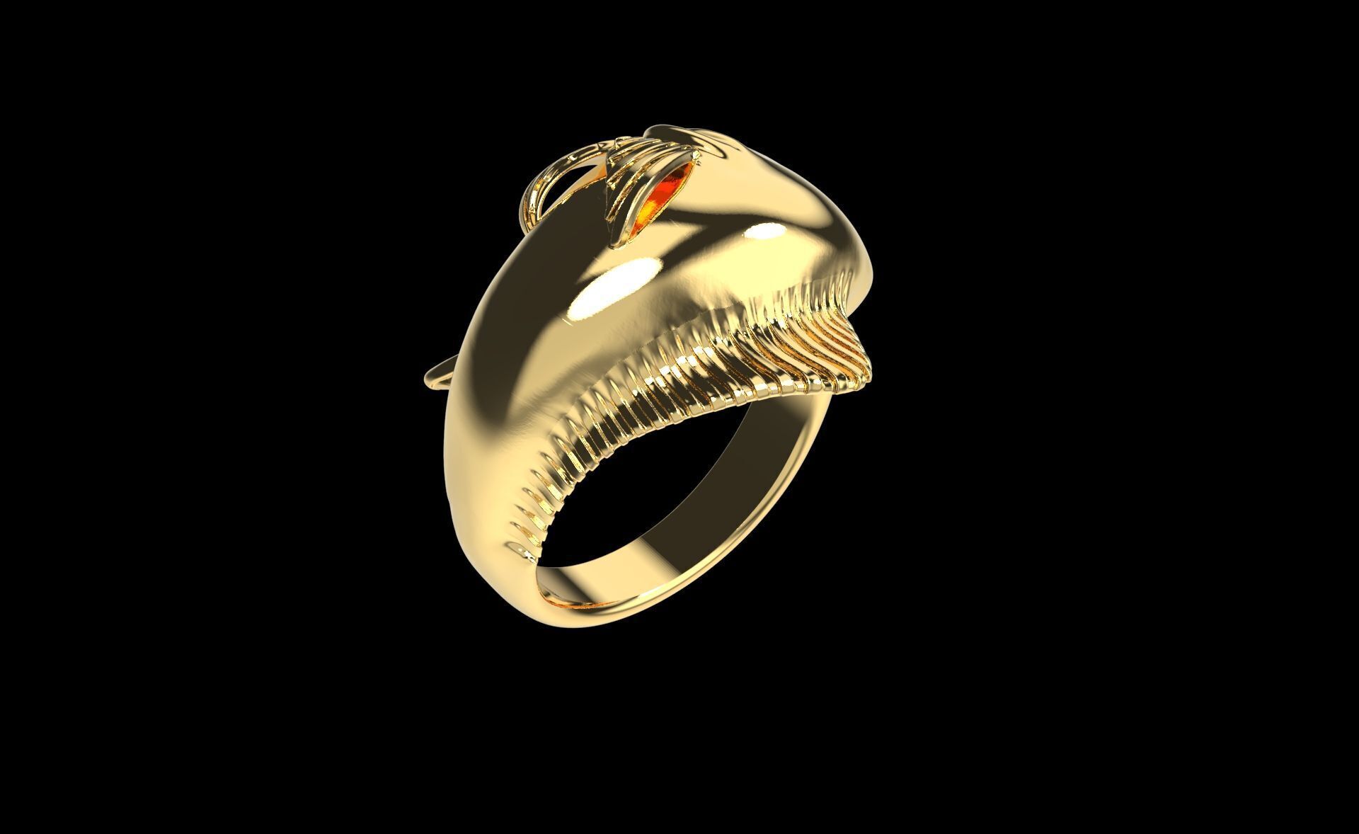 MAHI MAHI DORADO DOLPHIN FISH RING ALL VERSIONS 3D print model_10