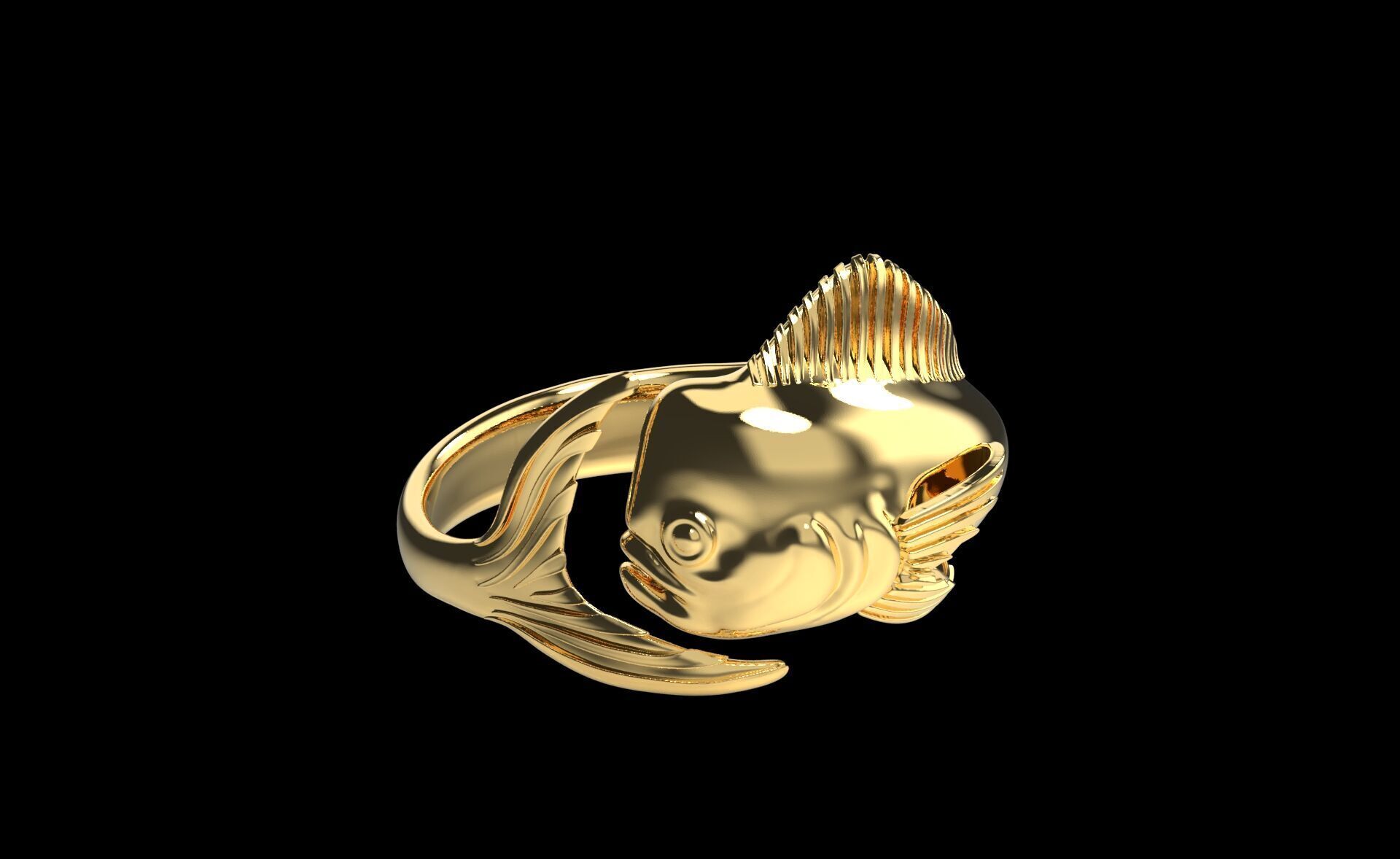 MAHI MAHI DORADO DOLPHIN FISH RING ALL VERSIONS 3D print model_19