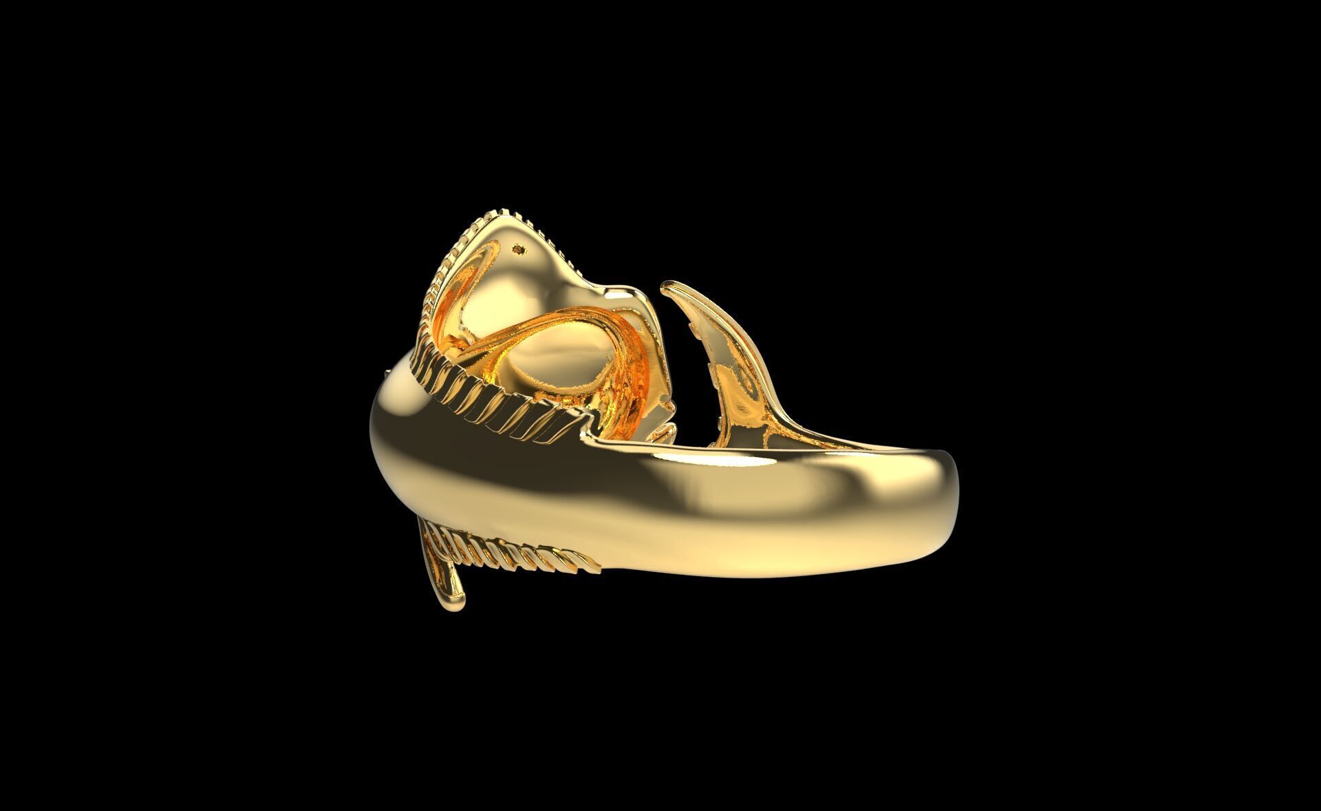 MAHI MAHI DORADO DOLPHIN FISH RING ALL VERSIONS 3D print model_21