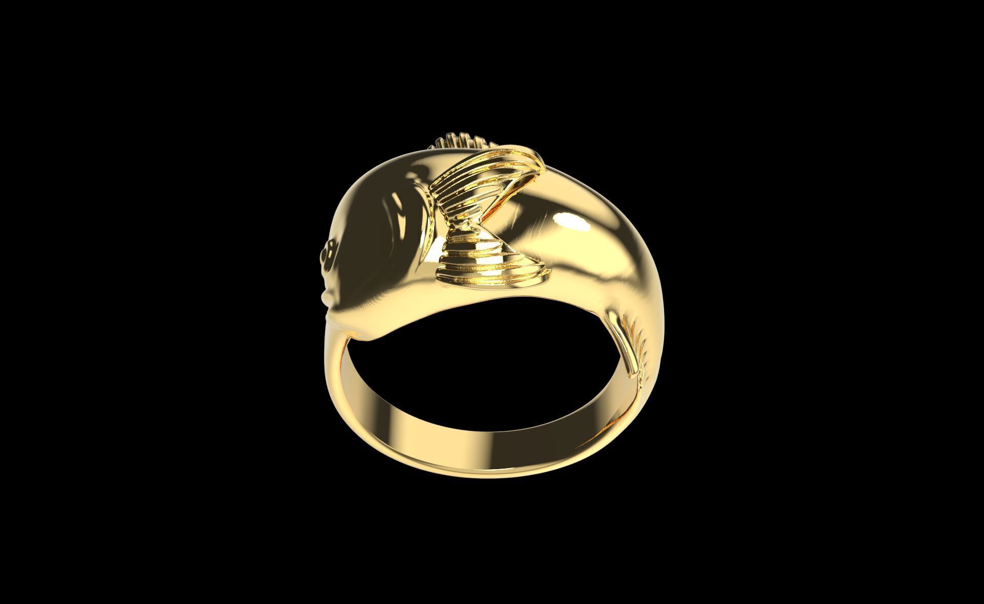 MAHI MAHI DORADO DOLPHIN FISH RING ALL VERSIONS 3D print model_11