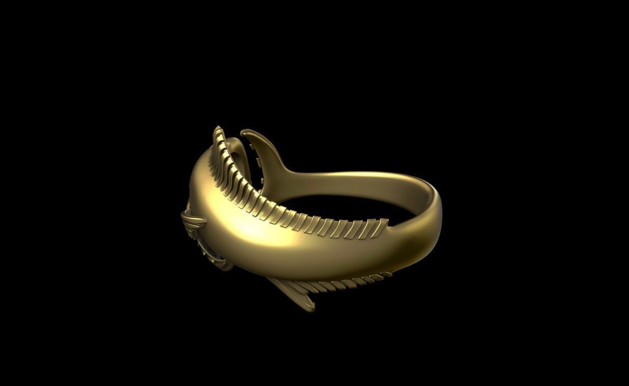MAHI MAHI DORADO DOLPHIN FISH RING ALL VERSIONS 3D print model_6
