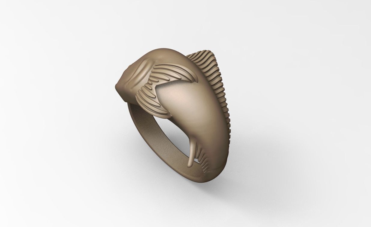 MAHI MAHI DORADO DOLPHIN FISH RING ALL VERSIONS 3D print model_9