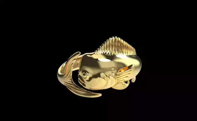 MAHI MAHI DORADO DOLPHIN FISH RING ALL VERSIONS 3D print model