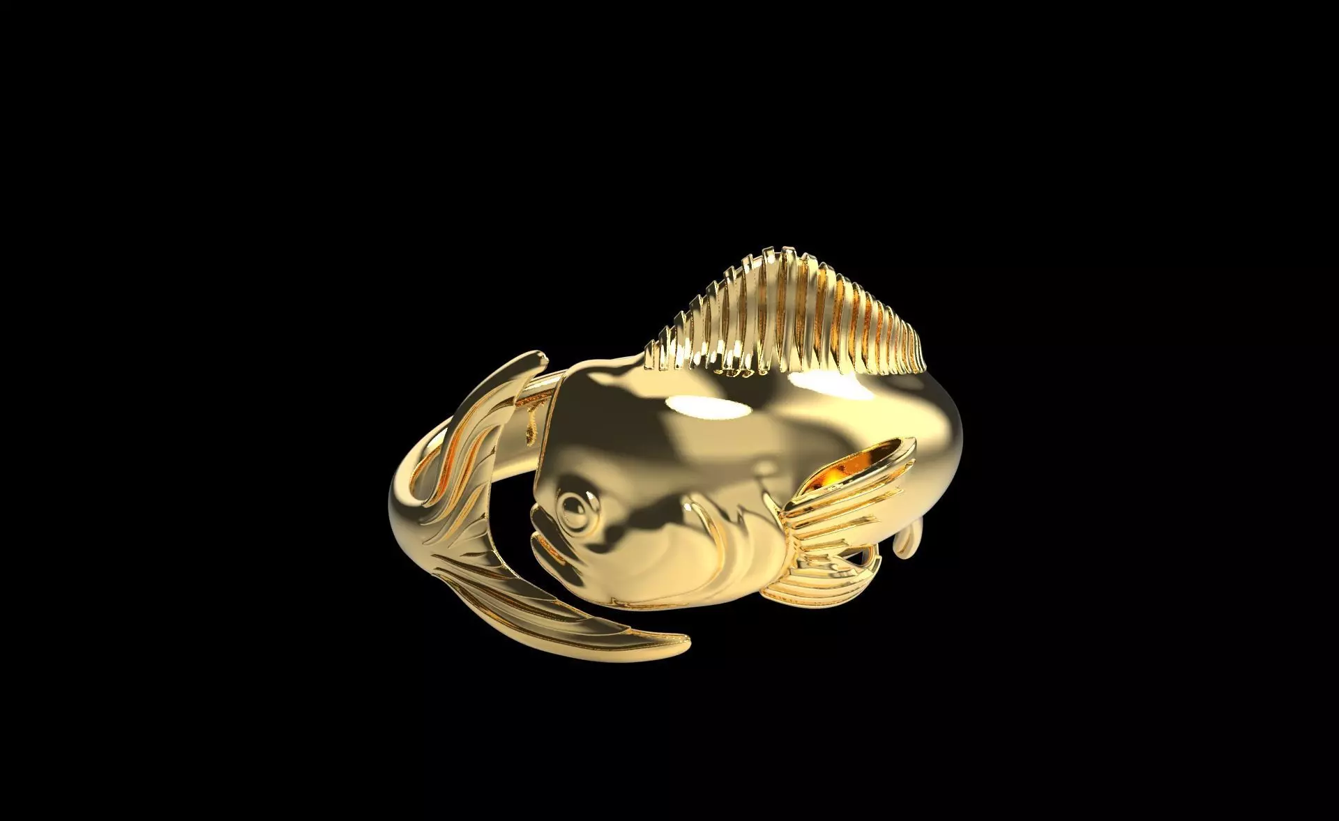 MAHI MAHI DORADO DOLPHIN FISH RING ALL VERSIONS 3D print model_0