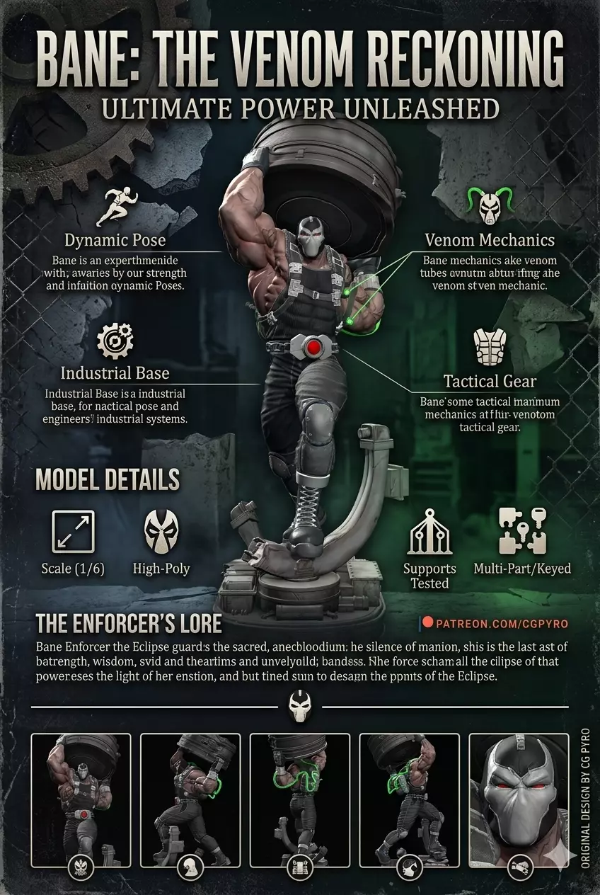 BANE Premium 3D Printable Statue Bonus Making of videos 3D print model