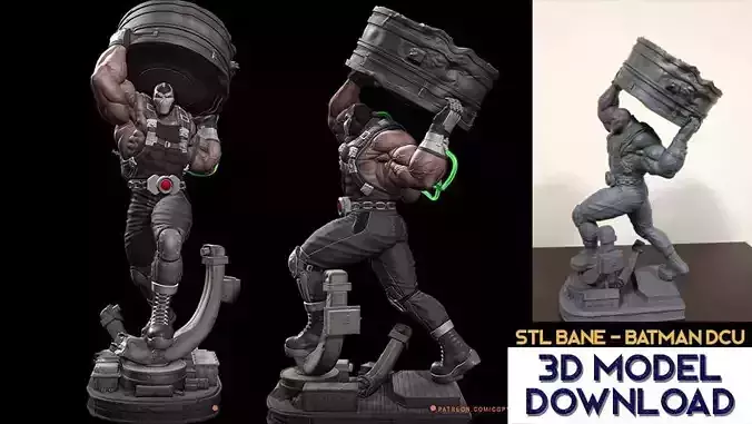 Bane Batman OBJ collectibles STL cuts keyed 1-6 ARK 3D print model