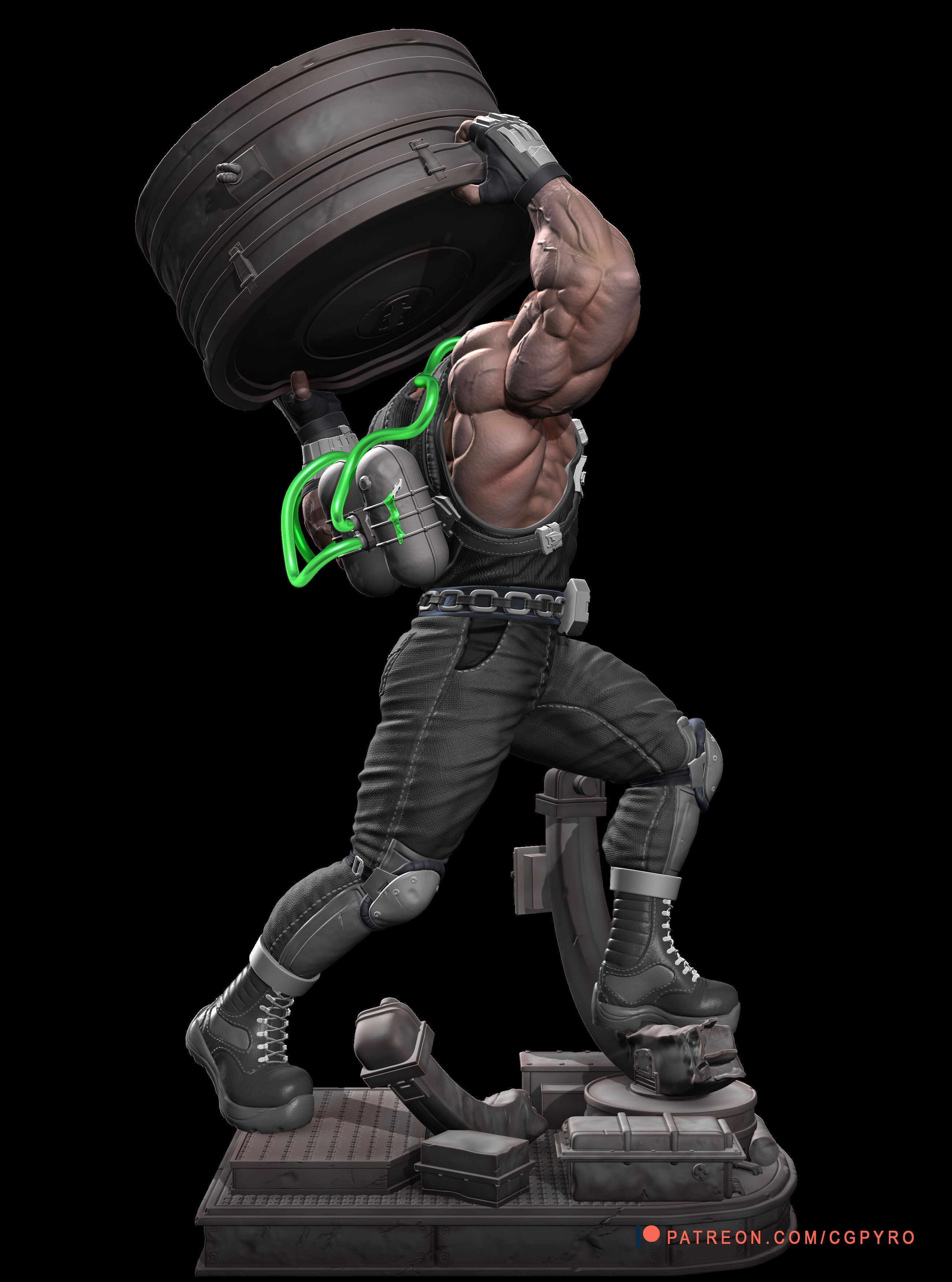 Bane Batman OBJ collectibles STL cuts keyed 1-6 ARK 3D print model_4