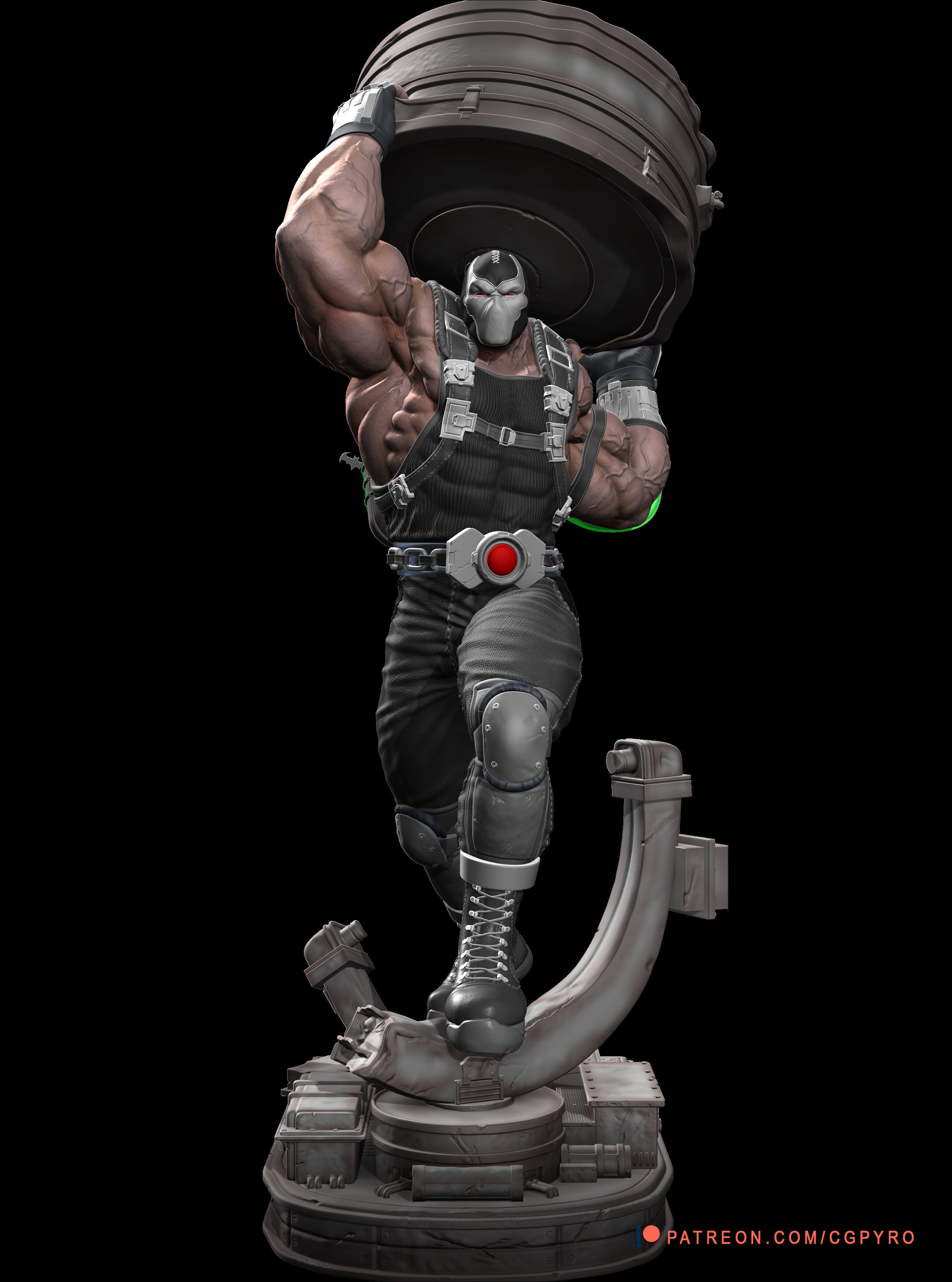 Bane Batman OBJ collectibles STL cuts keyed 1-6 ARK 3D print model_1