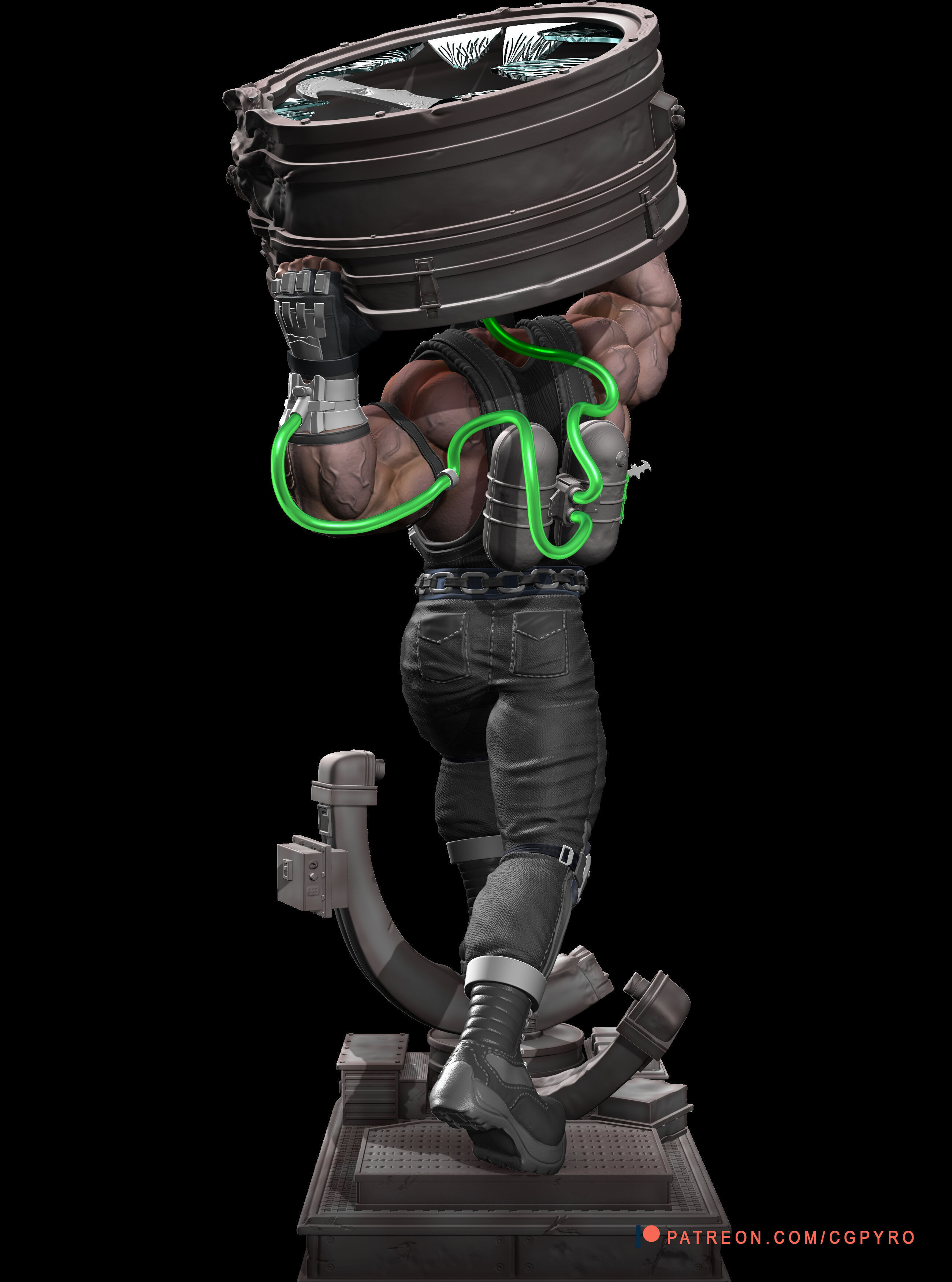 Bane Batman OBJ collectibles STL cuts keyed 1-6 ARK 3D print model_3