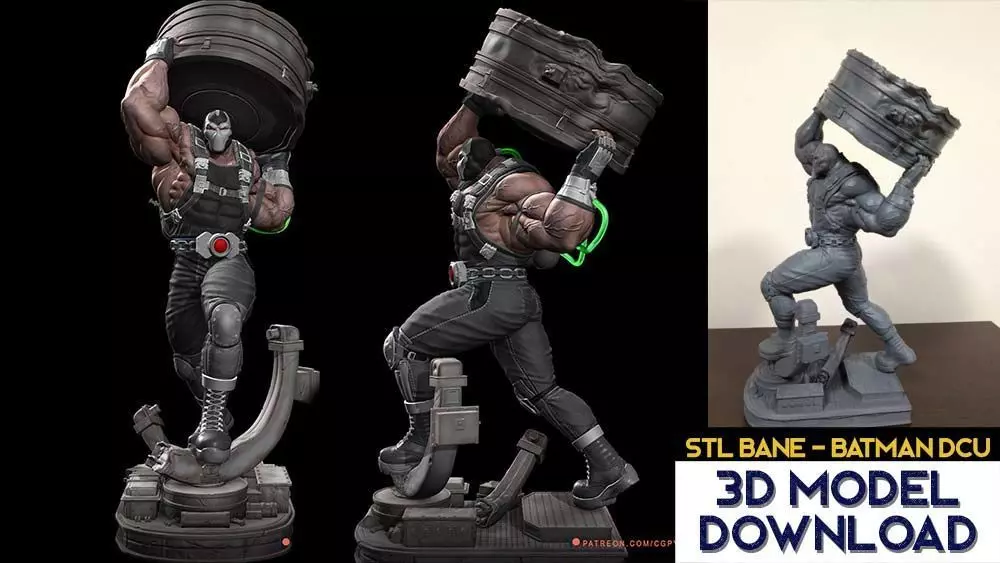 Bane Batman OBJ collectibles STL cuts keyed 1-6 3D print model