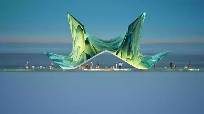 parametric butterfly-shaped building