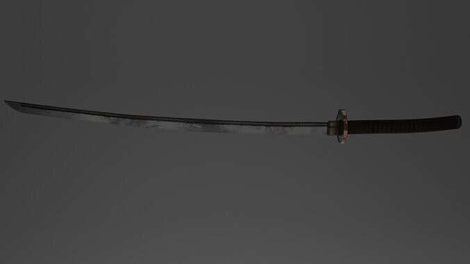 realistic japanese katana sword  3D model