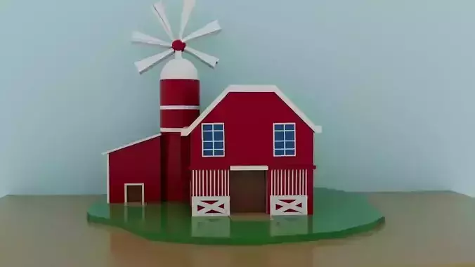 Low Poly Stylized Farmhouse