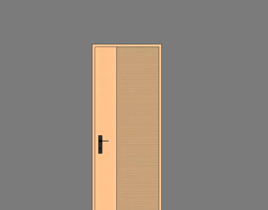 Residential Wooden Door 3D model_0