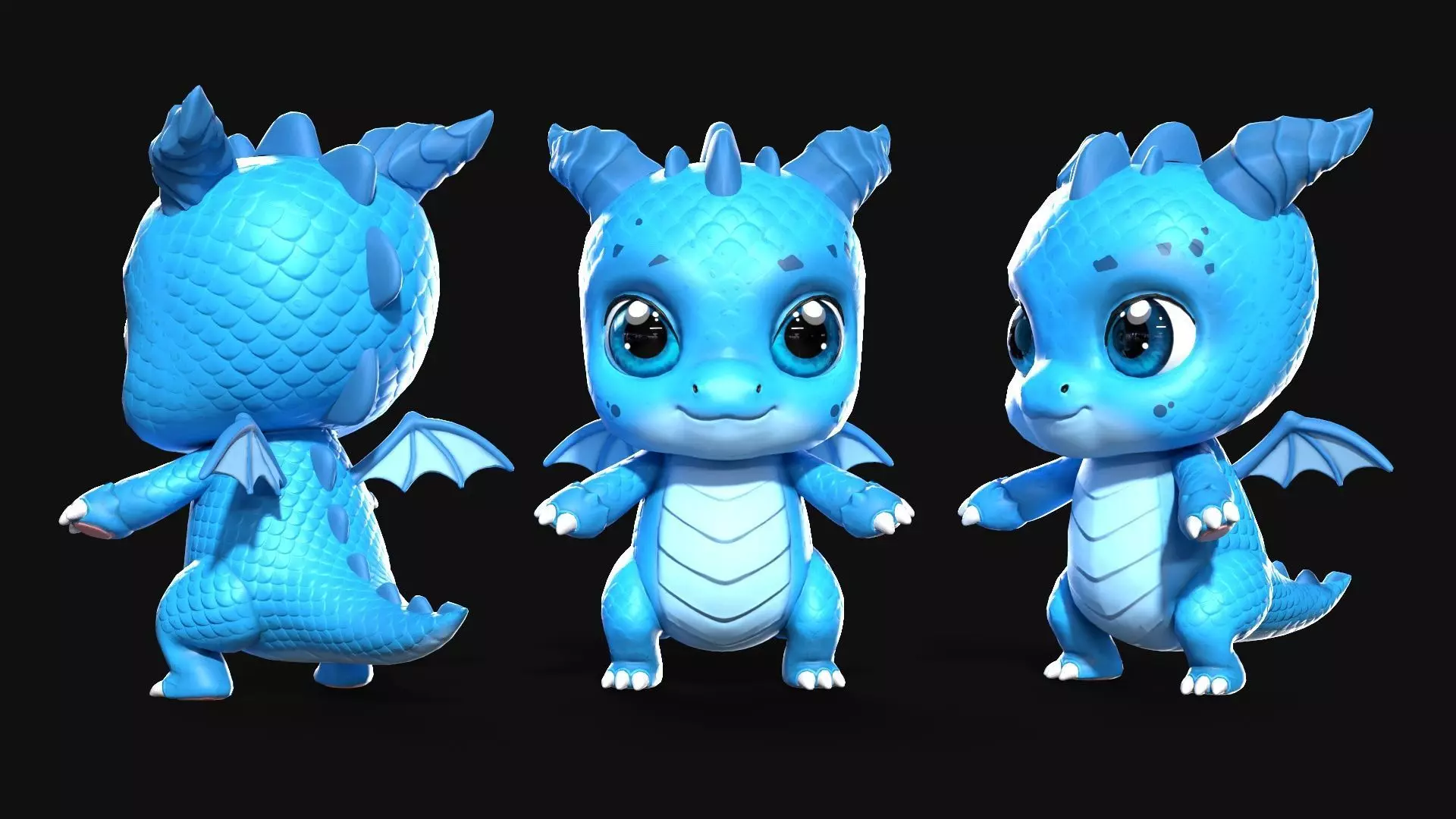 Baby Dragon Low-poly 3D model